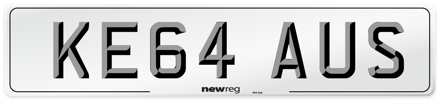 KE64 AUS Number Plate from New Reg